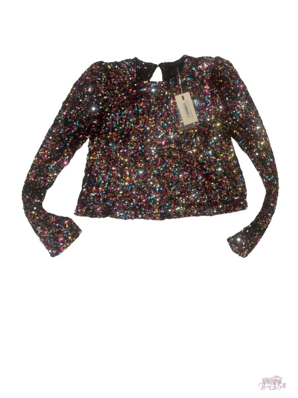 Endless Rose Multi-Colored Sequin Long Sleeve Top - Size M - NWT
